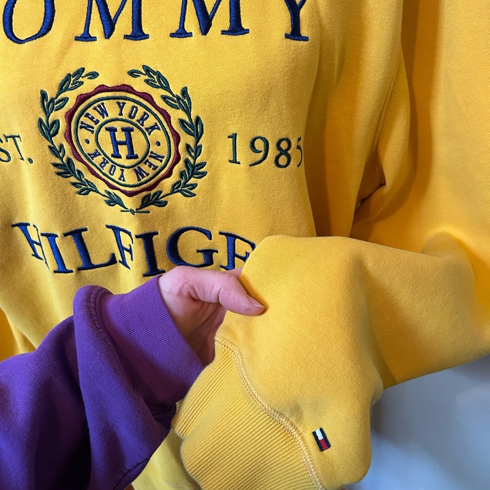 Tommy Hilfiger Men's Bright Yellow Crewneck Sweater - Picture 2 of 7